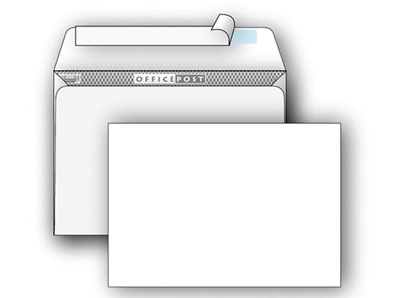 картинка Конверт канцелярский белый C4 324x229 мм силикон