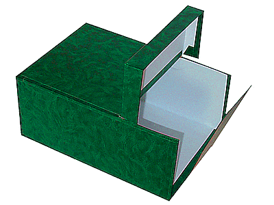 Короб архивный бумвинил с откидывающейся крышкой зелёный