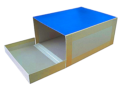 Короб архивный картонный с укреплёнными бумвинилом рёбрами