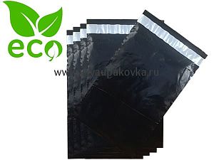 картинка Курьер-пакет ПВД ЭКО чёрный 110x210+40мм (50мкм) без кармана